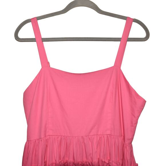 PINCH NEW $89 Hot Pink‎ Ruffle Tiered Sleeveless Midi Dress Large - Picture 3 of 3
